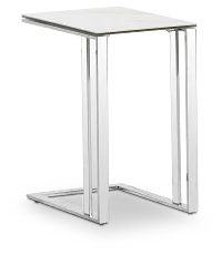 Arco White Ceramic Chairside Table