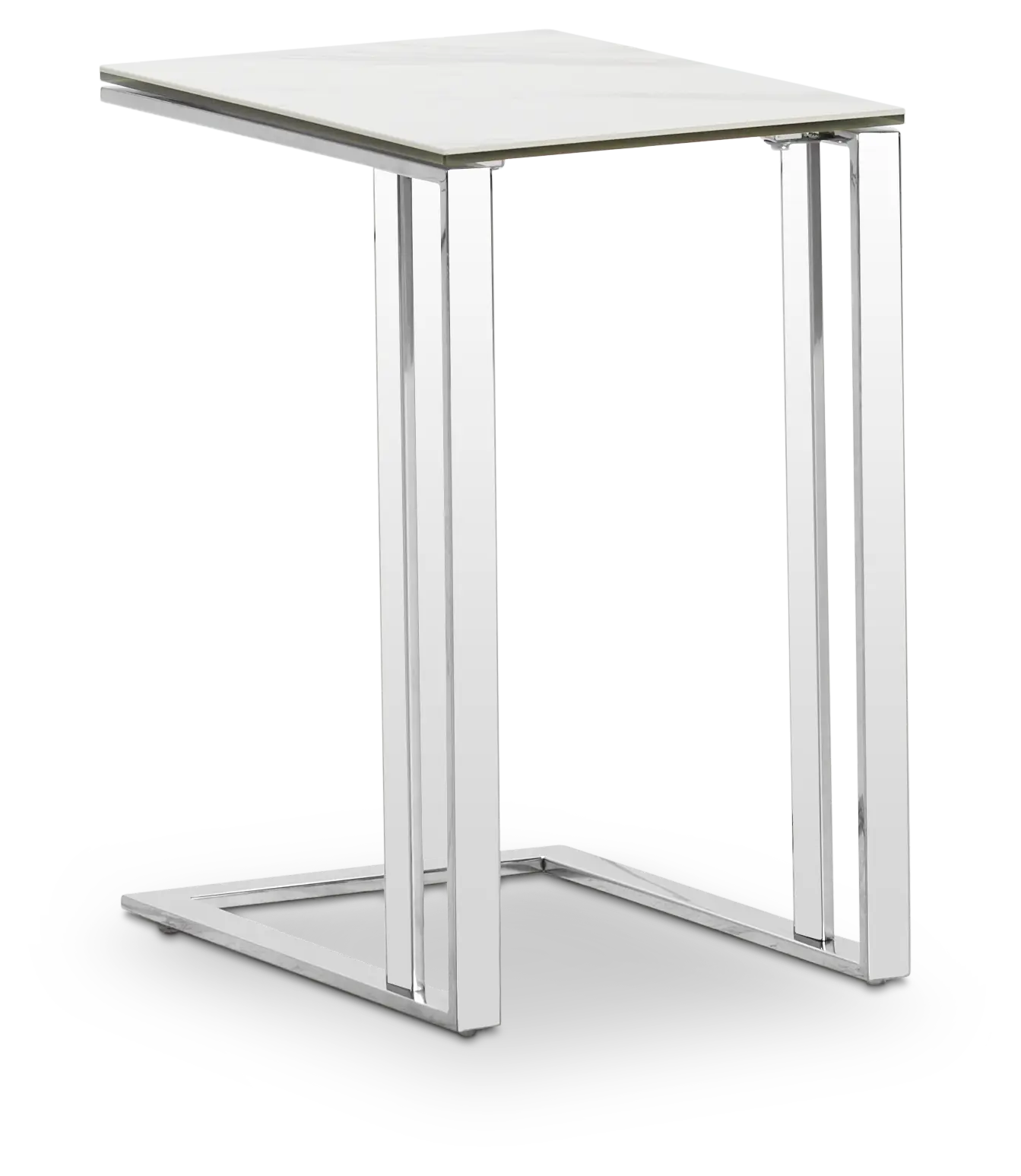 Arco White Ceramic Chairside Table Arco White Ceramic Chairside Table
