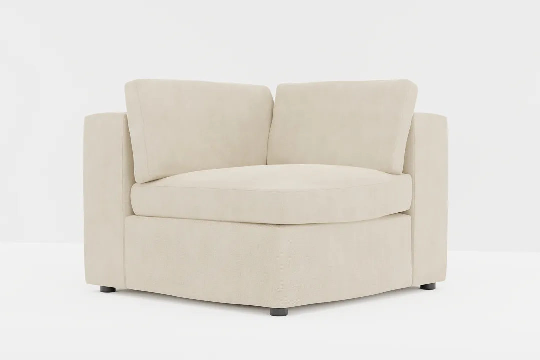 Destin Peyton Beige Fabric Corner Chair