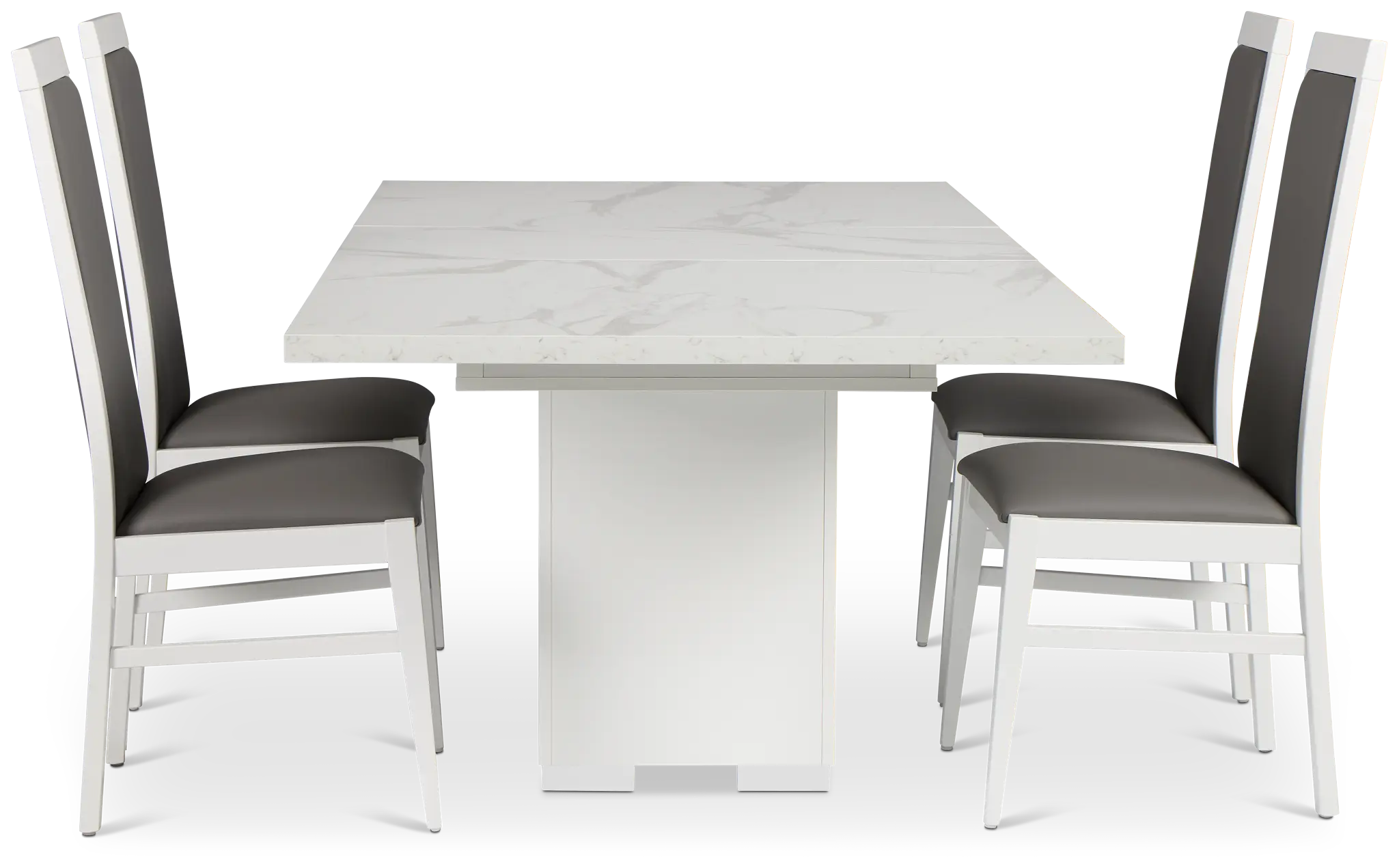Modena White Rect Table & 4 Chairs Modena White Rect Table & 4 Chairs