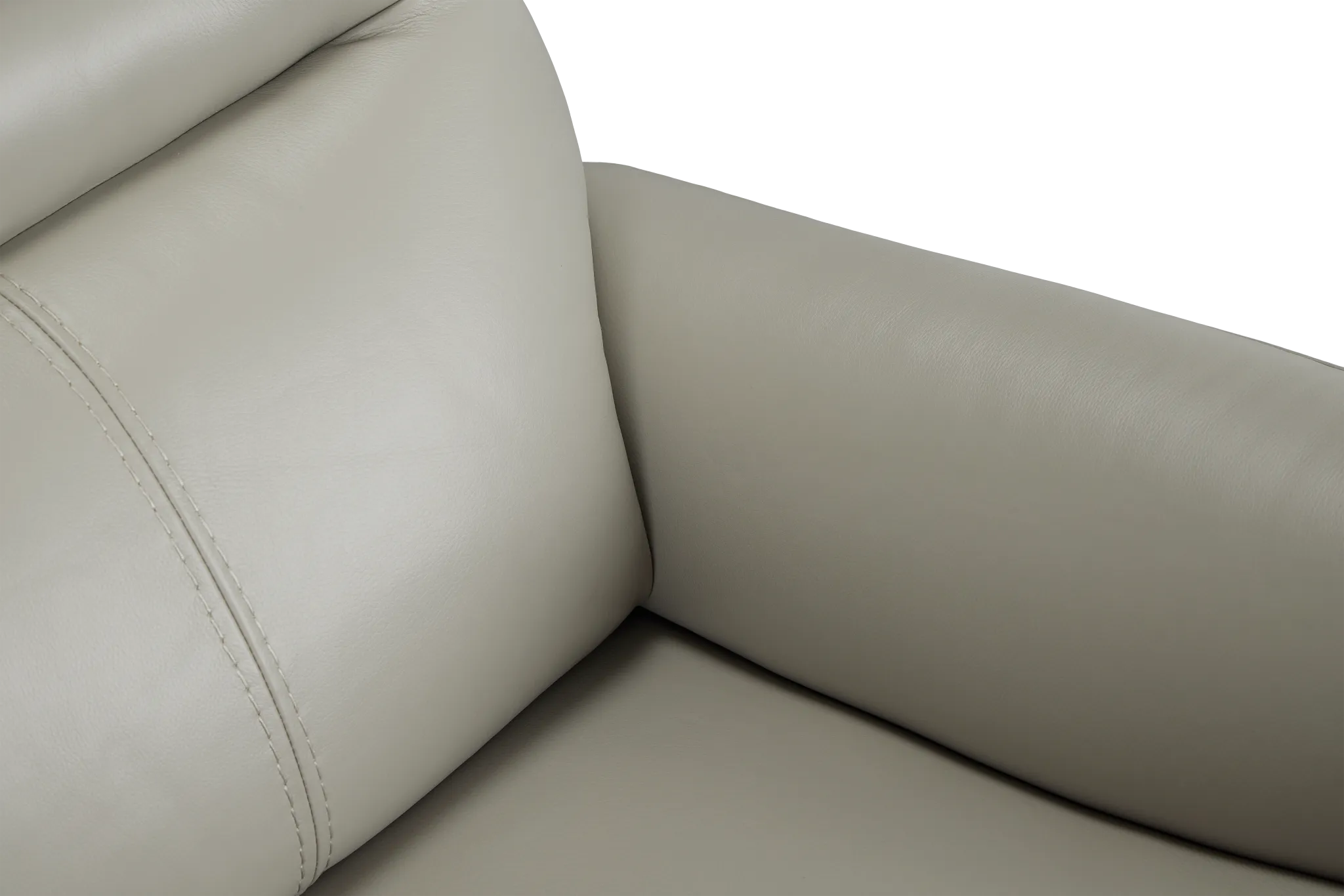 Archie Light Gray Lthr/vinyl Power Recliner With Heat And Massage