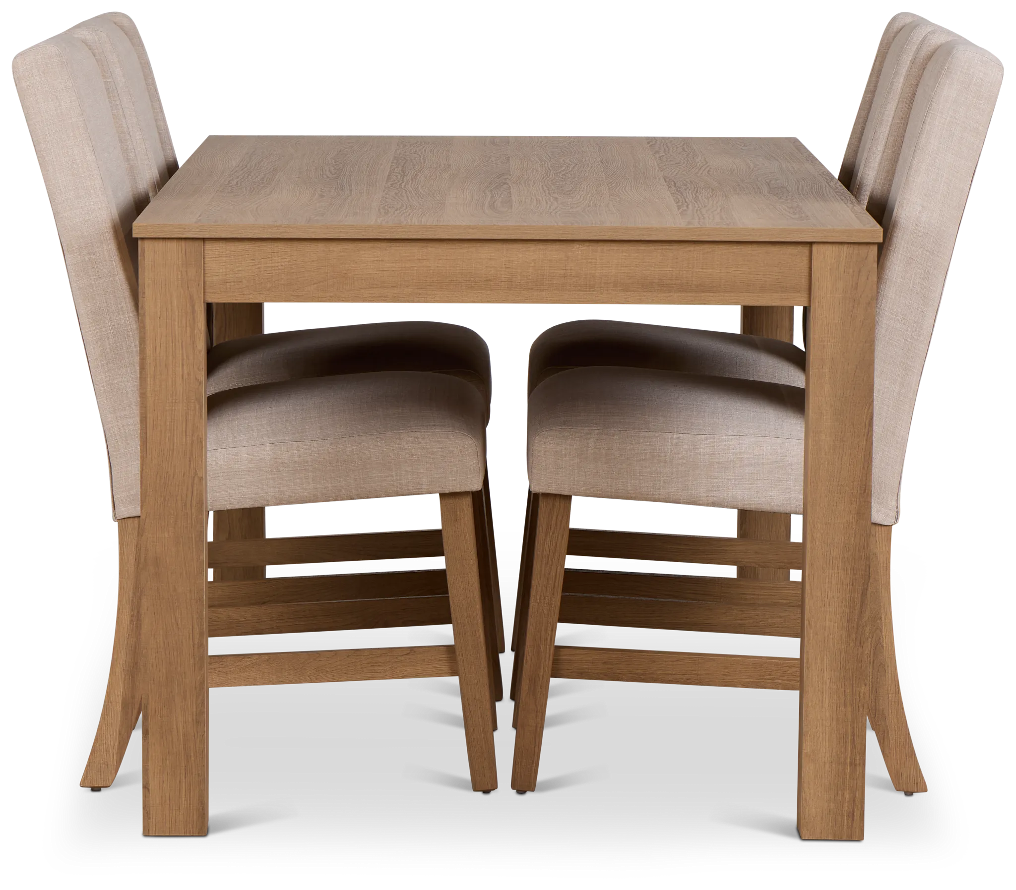Delray Light Tone Rect Table & 4 Upholstered Chairs