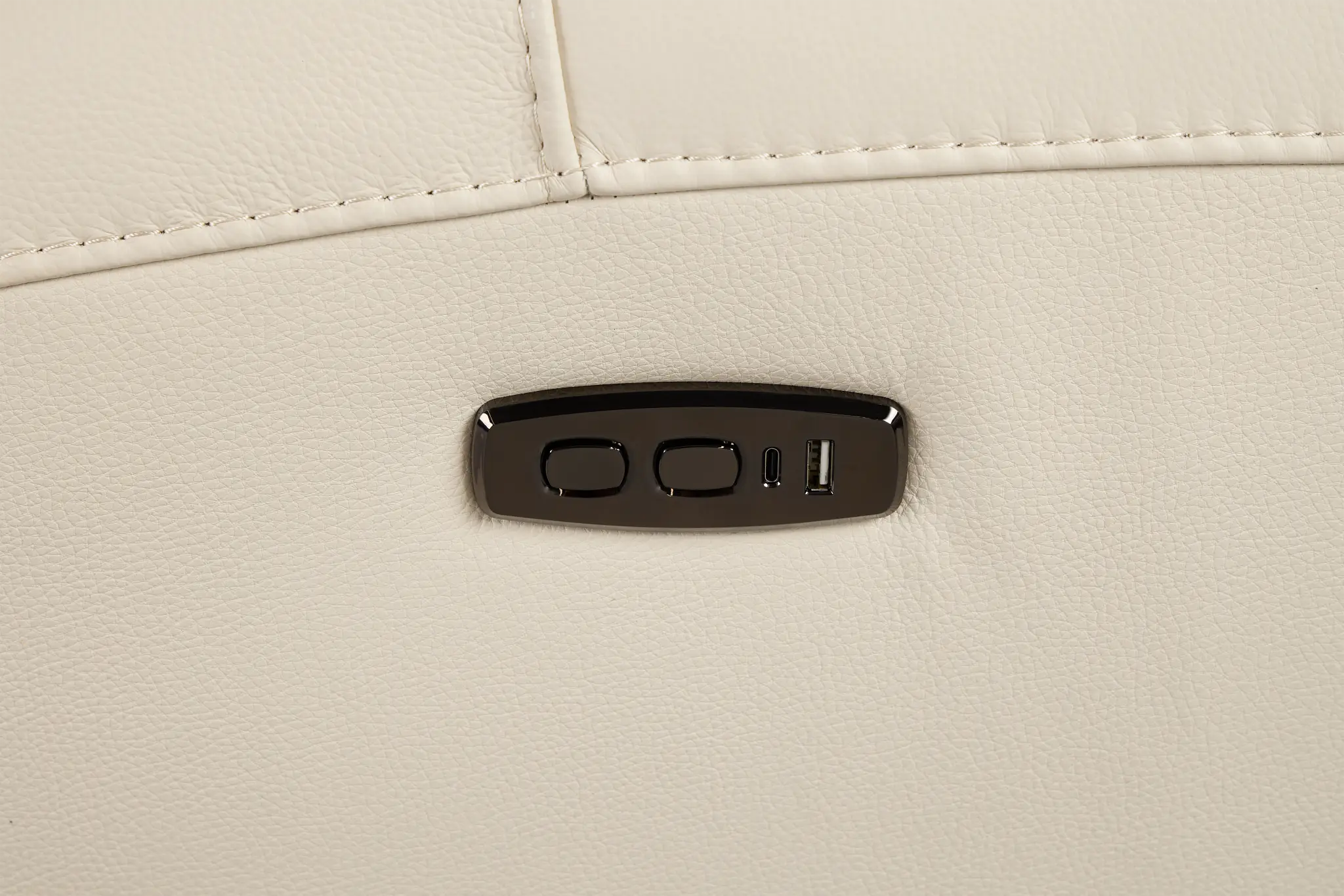 Walker Ivory Lthr/vinyl Small Two-arm Power Reclining Sectional Walker Ivory Lthr/vinyl Small Two-arm Power Reclining Sectional