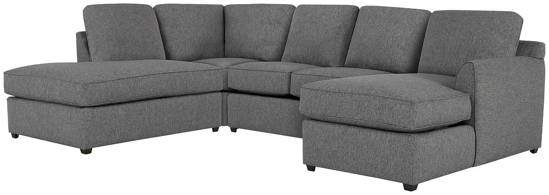 Asheville Gray Fabric Small Left Bumper Sectional Asheville Gray Fabric Small Left Bumper Sectional