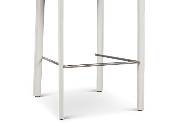 Lugo White 27" Upholstered Barstool