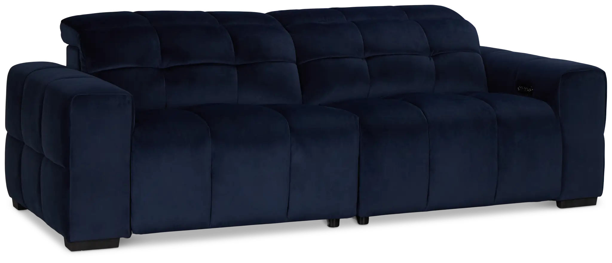 Gemma Navy Velvet Small Left Chaise Power Reclining Sectional Gemma Navy Velvet Small Left Chaise Power Reclining Sectional