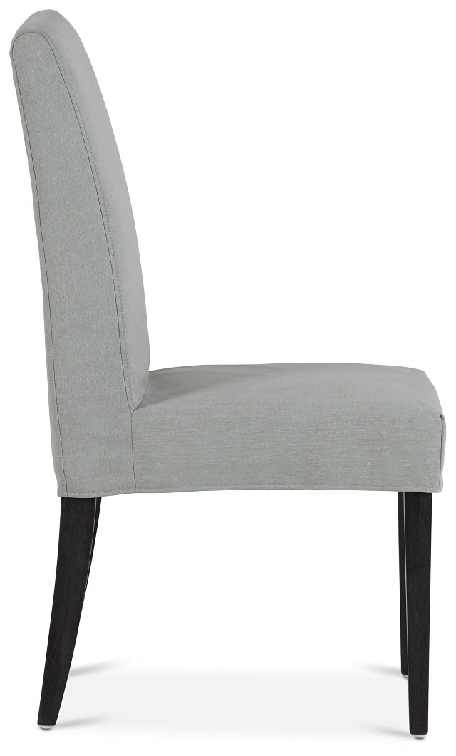 Destination Light Gray Short Slipcover Chair With Dark-tone Leg
