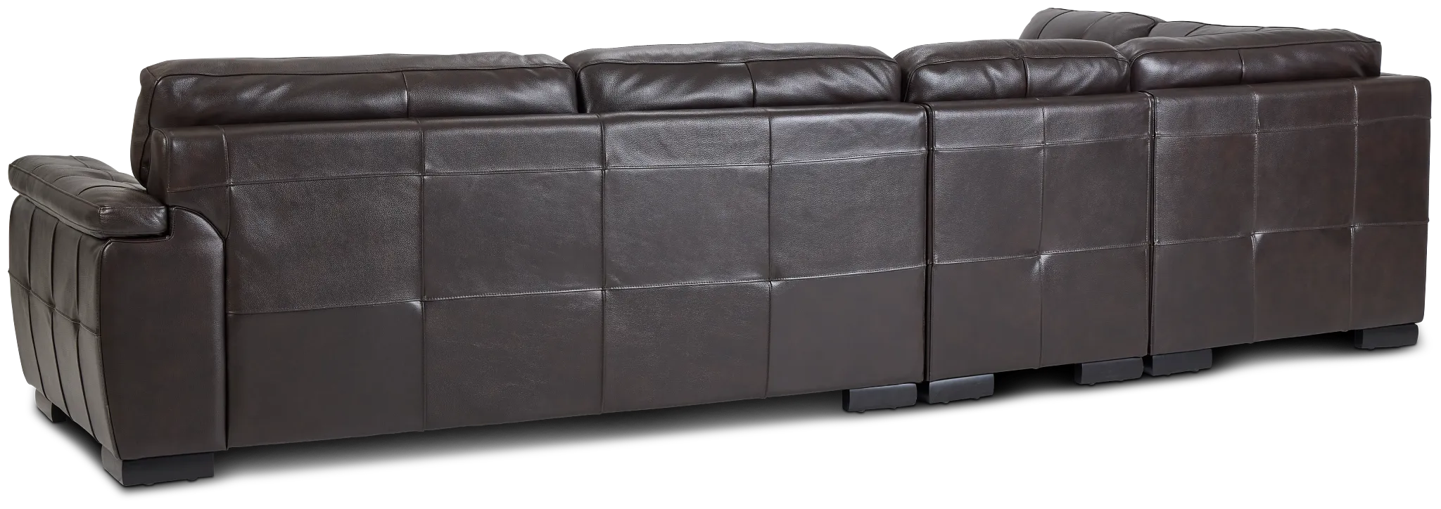 Braden Dark Brown Leather Medium Left Bumper Sectional