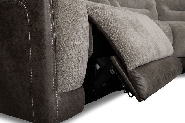 Travis Gray Fabric Medium Dual Power 2-arm Reclining Sectional