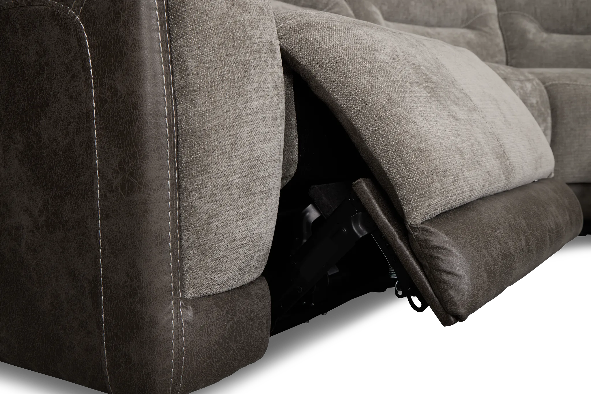 Travis Gray Fabric Medium Dual Power 2-arm Reclining Sectional