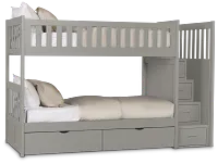 Charleston Gray Step Storage Bunk Bed