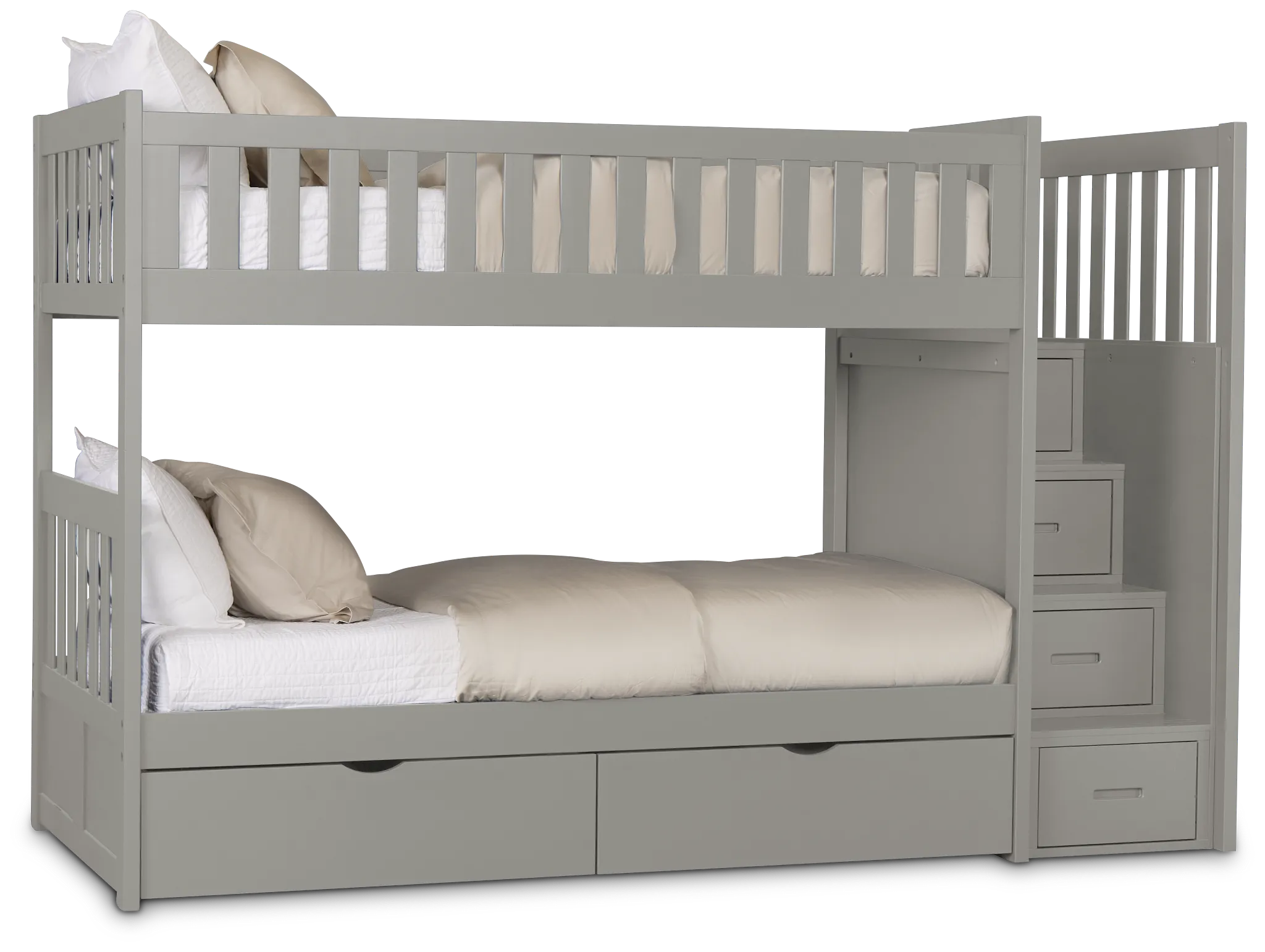 Charleston Gray Step Storage Bunk Bed
