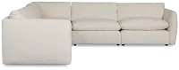 Serena White Fabric 5-piece Modular Sectional