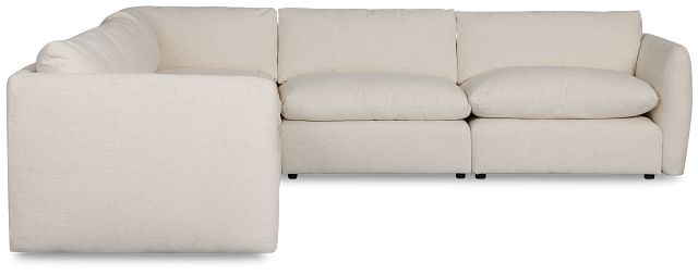 Serena White Fabric 5-piece Modular Sectional