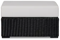 Montecito Black Large Ottoman With Light Beige Cushions