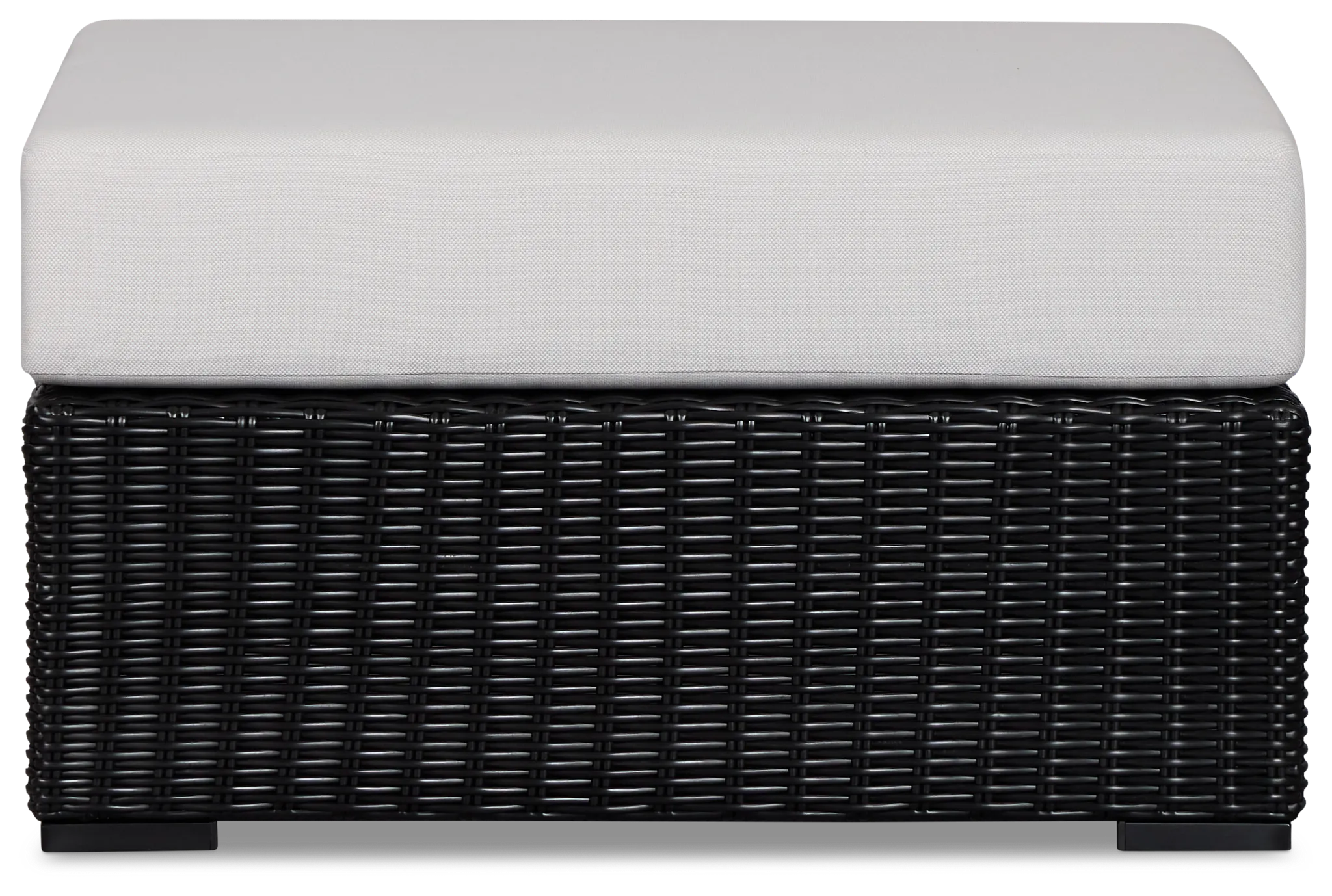 Montecito Black Large Ottoman With Light Beige Cushions