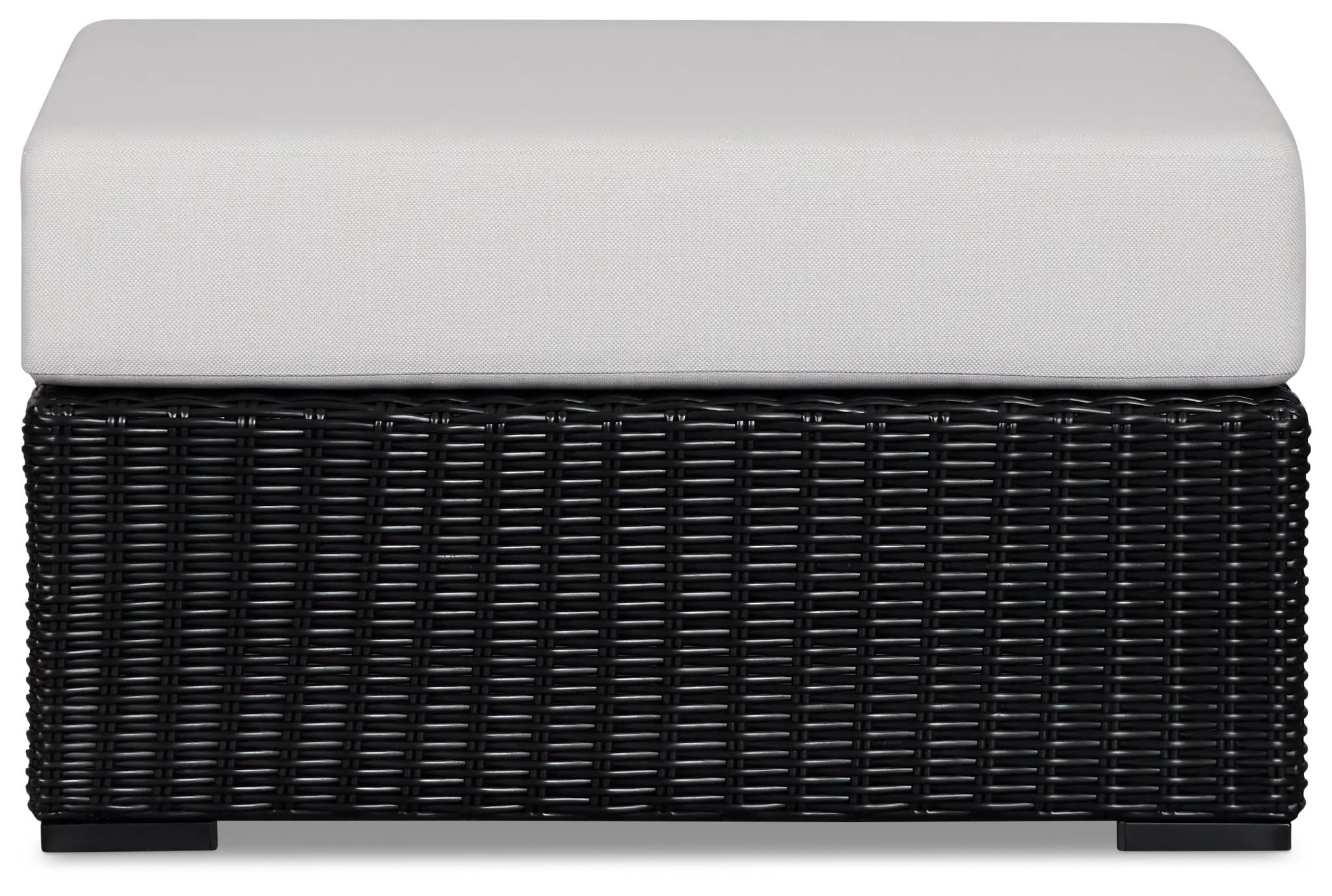 Montecito Black Large Ottoman With Light Beige Cushions Montecito Black Large Ottoman With Light Beige Cushions