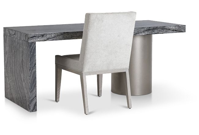 Linea Black Marble Desk And Chair
