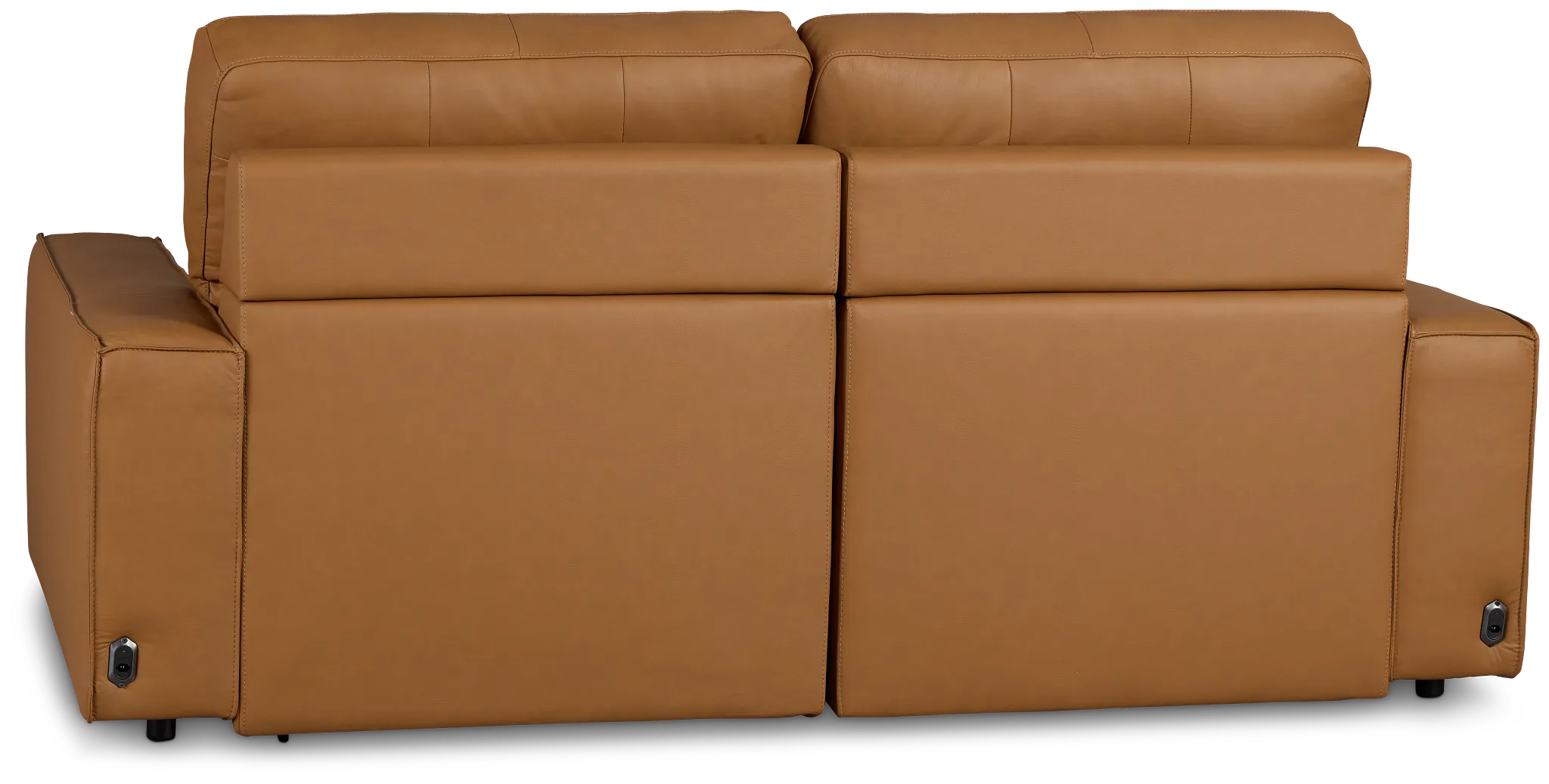 Rudy Brown Lthr/vinyl Power Extension Chaise Sofa