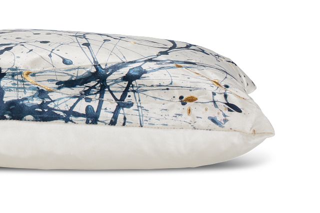 Leiana Blue Velvet Lumbar Accent Pillow