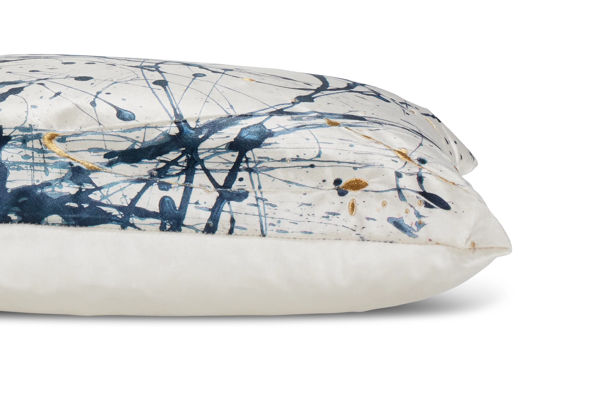 Leiana Blue Velvet Lumbar Accent Pillow