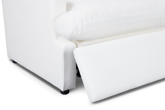 Skye White Fabric Medium Triple Power 2-arm Sectional