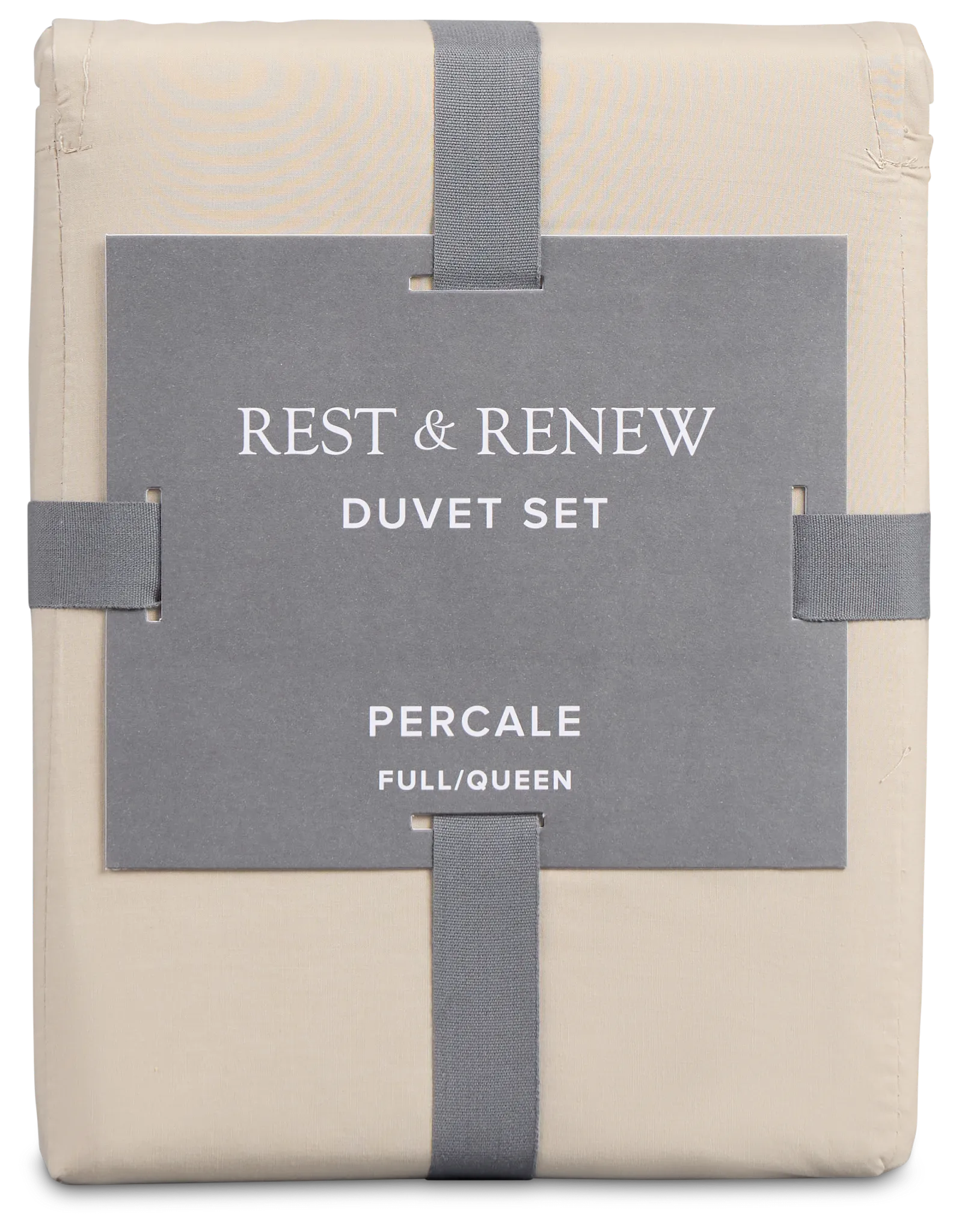 Rest & Renew Percale Cotton Beige 200 Thread Duvet Set