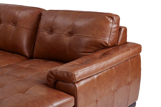 Braden Medium Brown Leather Medium Right Chaise Sectional