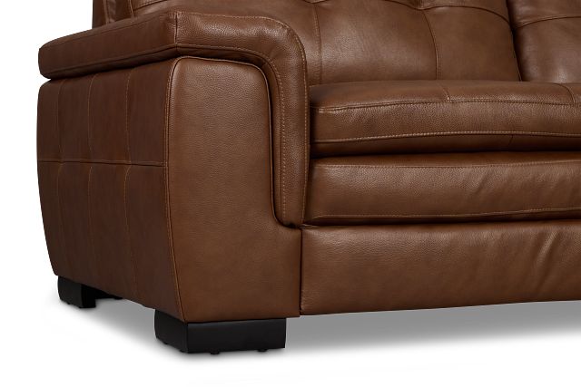 Braden Medium Brown Leather Medium Right Chaise Sectional