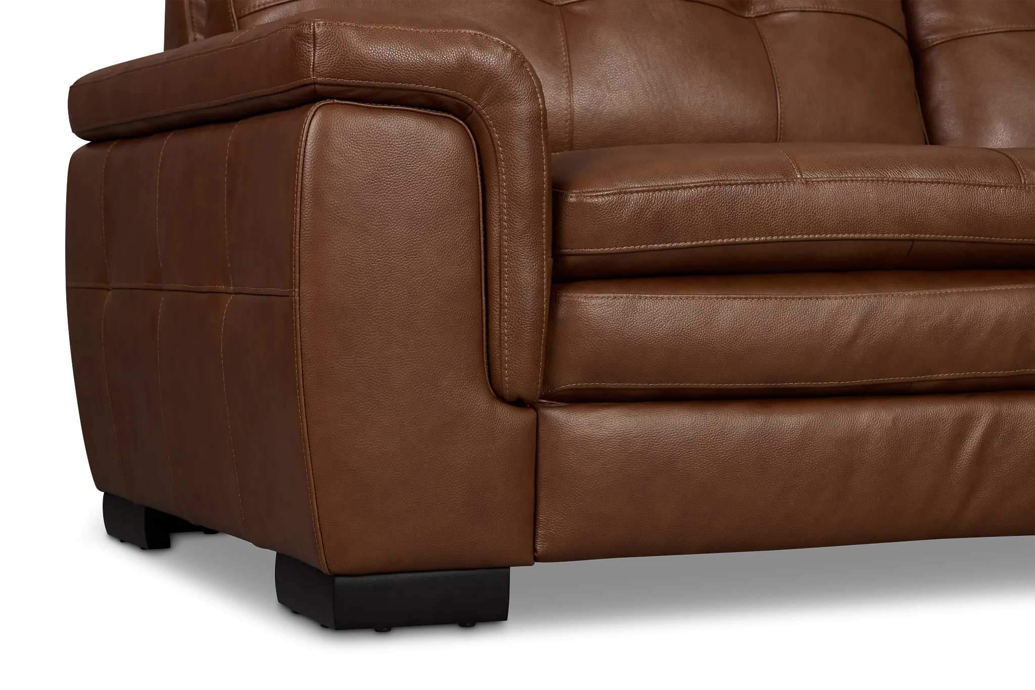 Braden Medium Brown Leather Medium Right Chaise Sectional