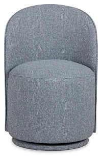 Claude Dark Blue Round Upholstered Side Chair