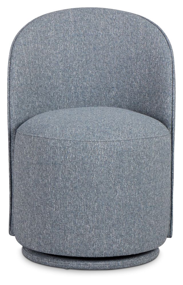 Claude Dark Blue Round Upholstered Side Chair