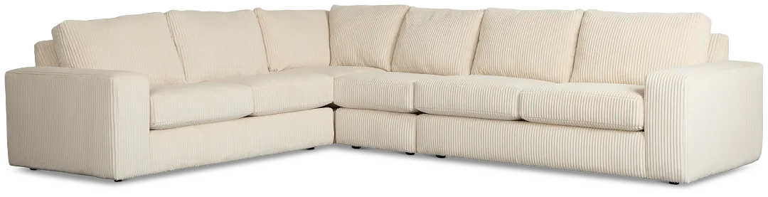 Charlie Ivory Fabric Medium Two-arm Sectional