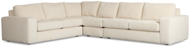 Charlie Ivory Fabric Medium Two-arm Sectional