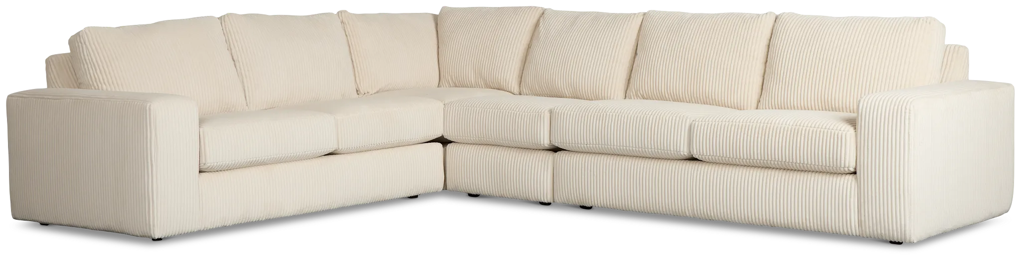 Charlie Ivory Fabric Medium Two-arm Sectional