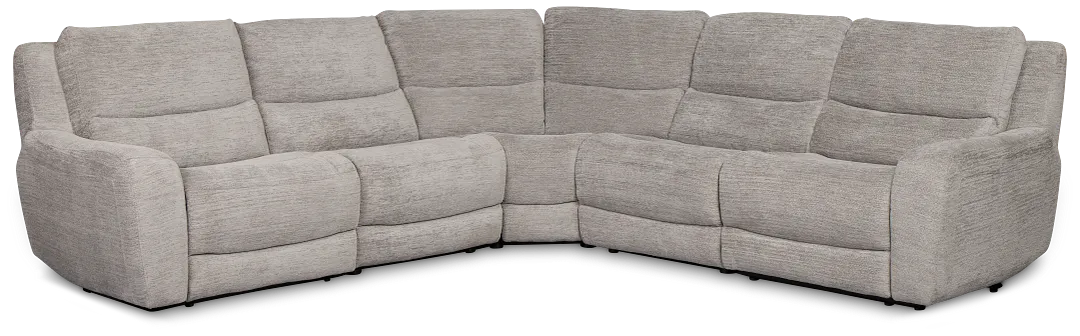Bennett Gray Fabric Small Two-arm Power Reclining Sectional
