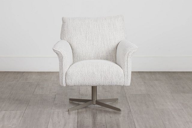 Imani Light Gray Fabric Swivel Accent Chair