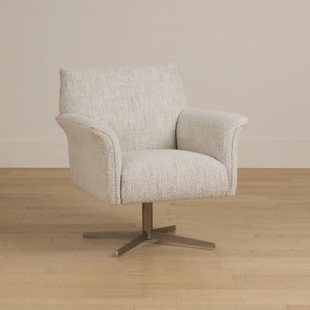 Imani Light Gray Fabric Swivel Accent Chair