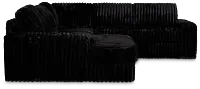 Teddy Black Fabric Medium Left Chaise Sectional