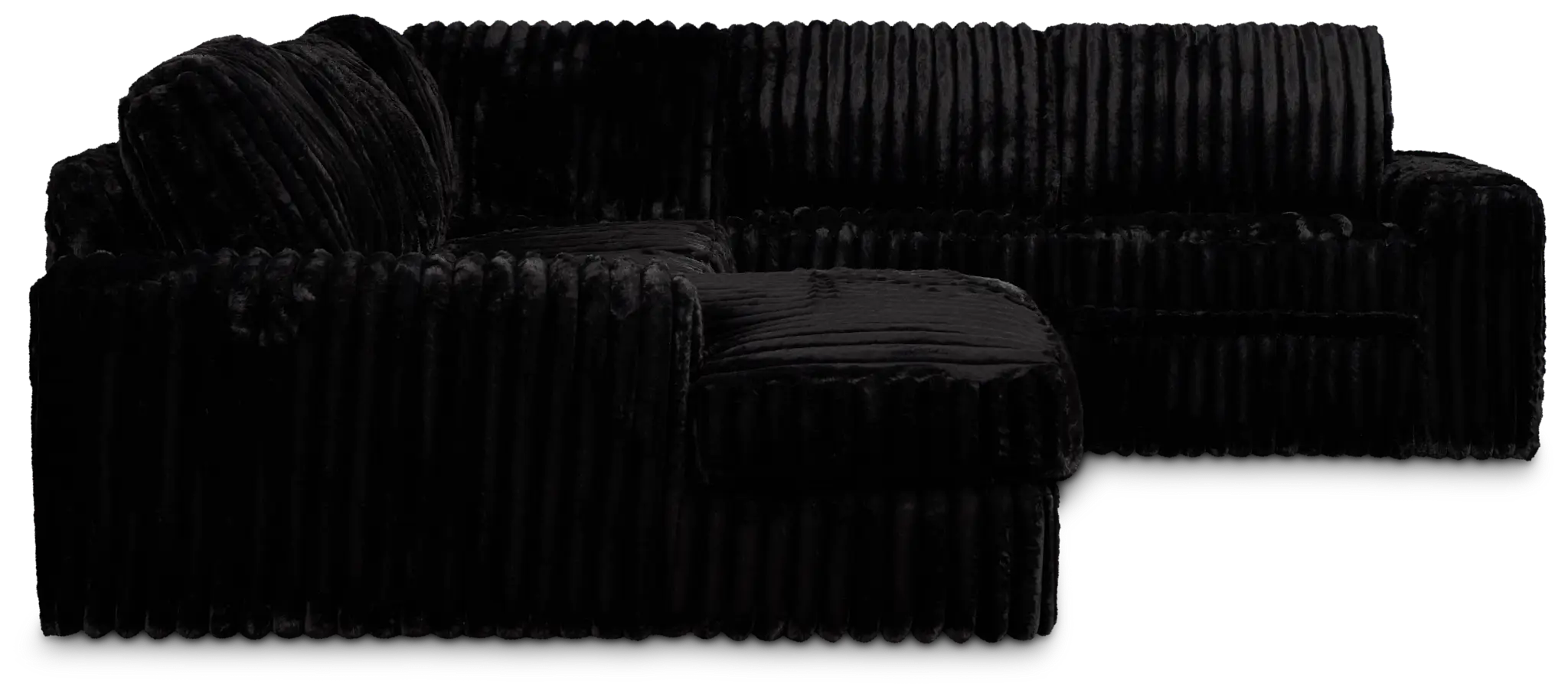 Teddy Black Fabric Medium Left Chaise Sectional Teddy Black Fabric Medium Left Chaise Sectional