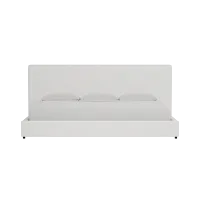 Grayton Sutton White 54" Upholstered Platform Bed