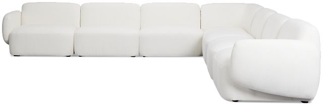 Halsey White Fabric Large Two-arm Sectional