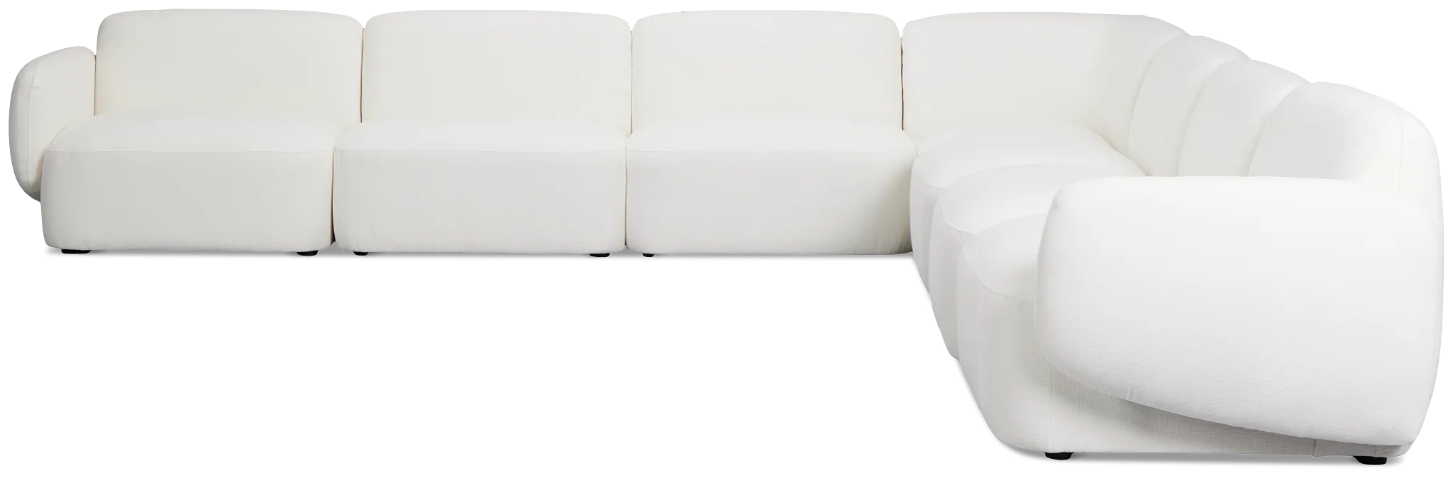 Halsey White Fabric Large Two-arm Sectional