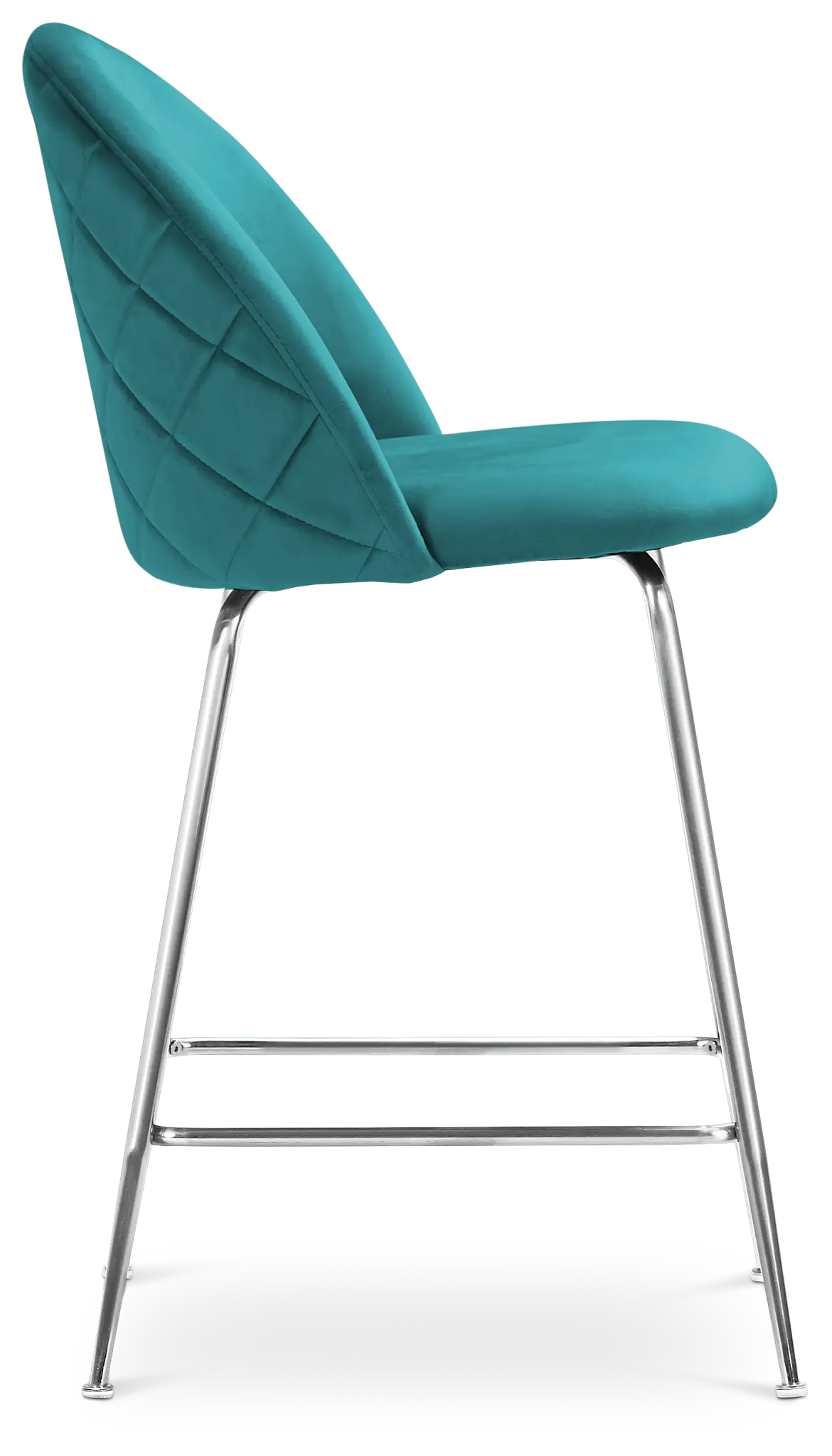 Capri Dark Teal Velvet Upholstered 24" Barstool W/chrome Legs Capri Dark Teal Velvet Upholstered 24" Barstool W/chrome Legs