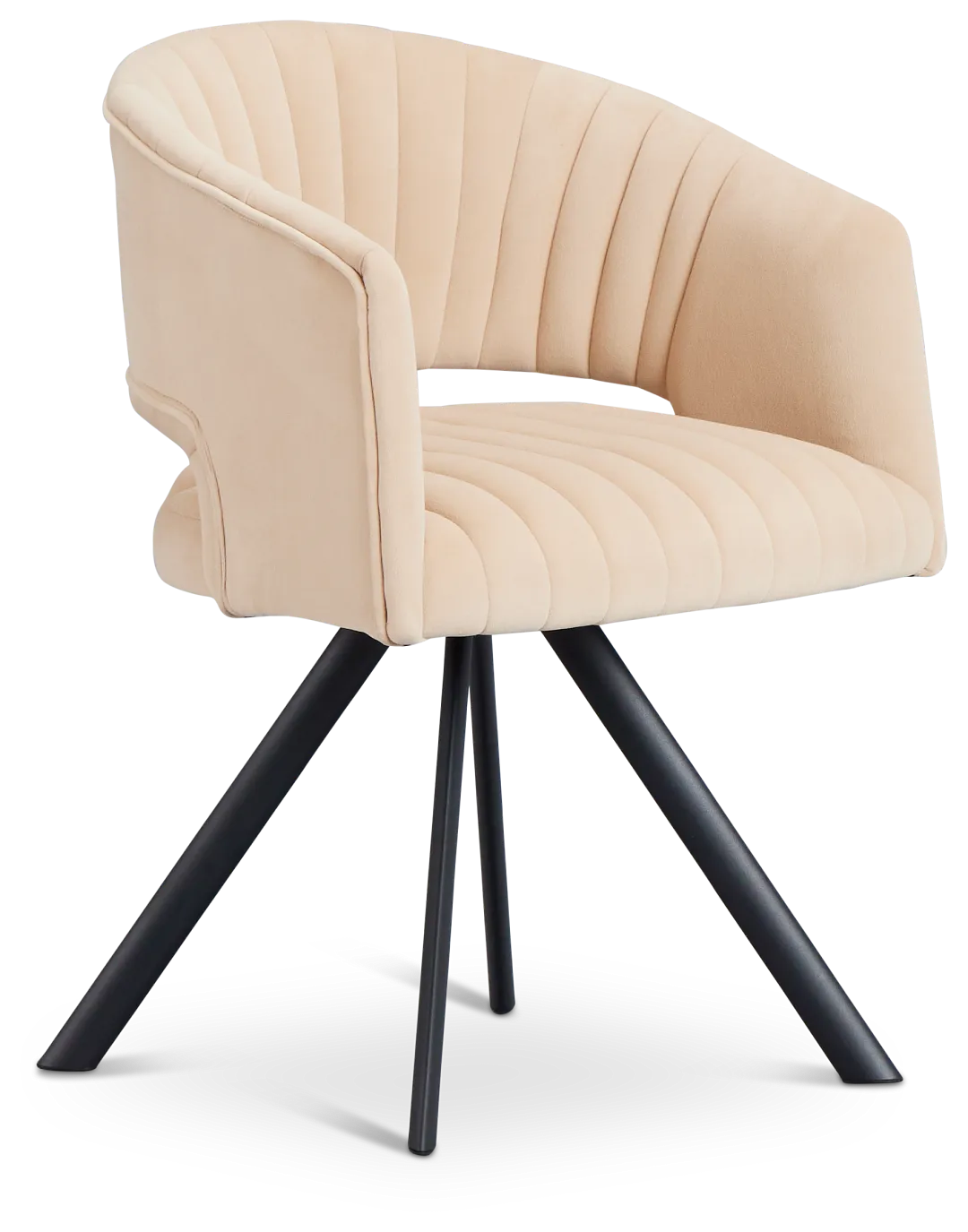 Mandy Beige Velvet Swivel Accent Chair