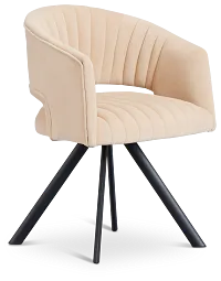 Mandy Beige Velvet Swivel Accent Chair