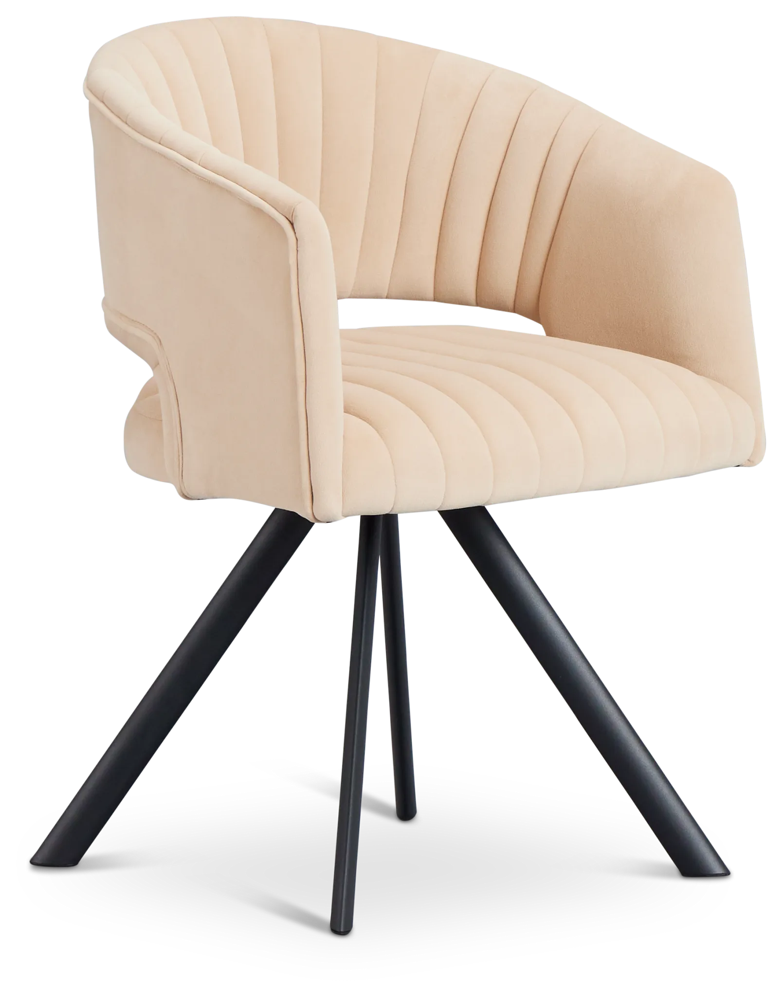 Mandy Beige Velvet Swivel Accent Chair