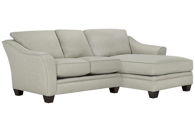 Avery Light Green Fabric Right Chaise Sectional