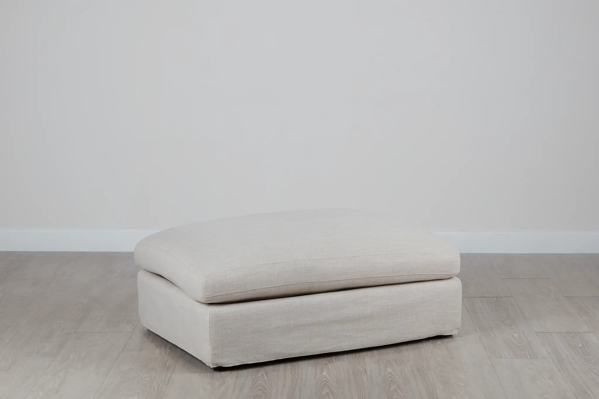 Willow Light Beige Fabric Ottoman Willow Light Beige Fabric Ottoman