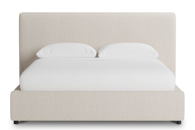 Grayton Revenue Beige 44" Upholstered Platform Bed